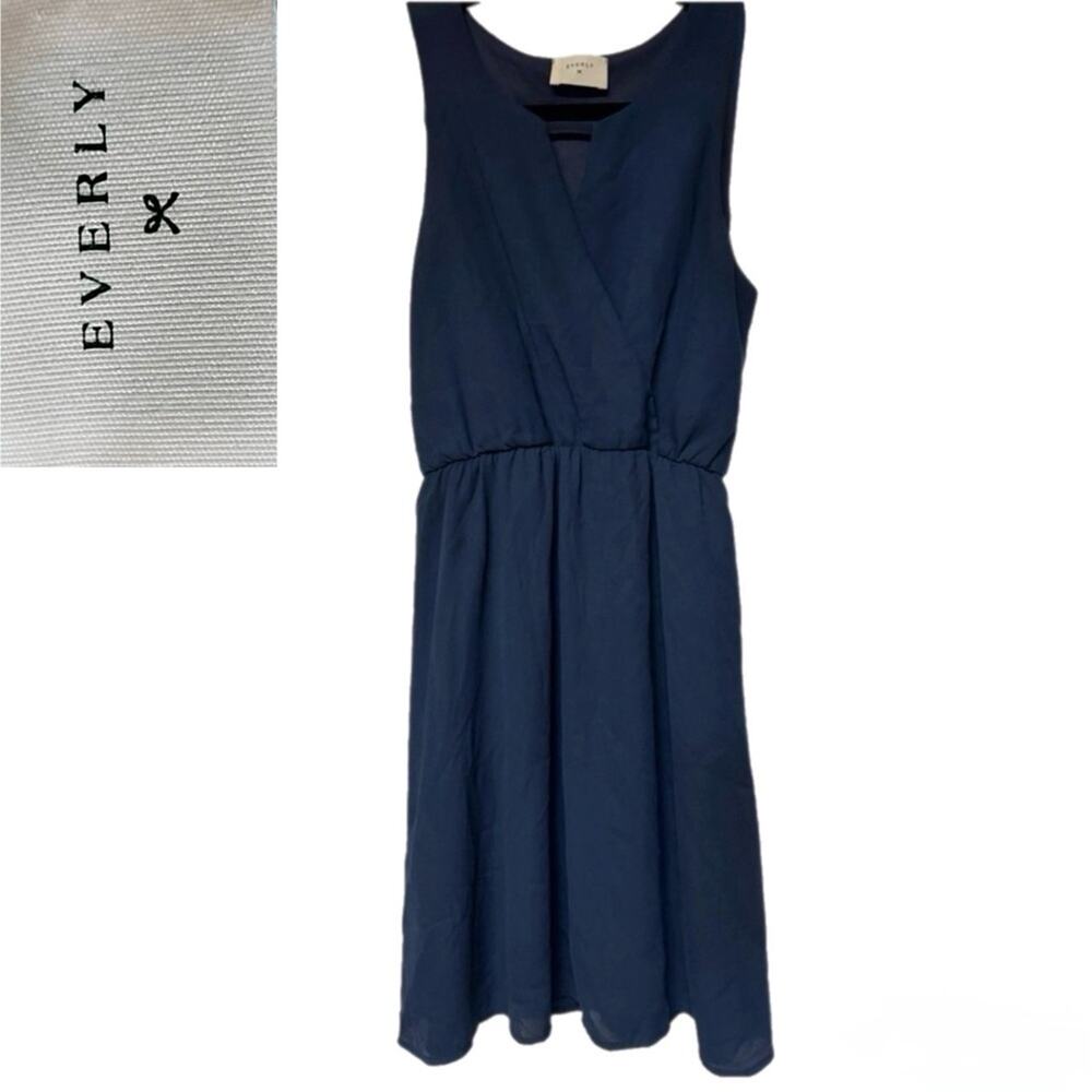 Everly Navy Blue Sleeveless Keyhole Boho Chic Romanticgoth Dress Size Small
